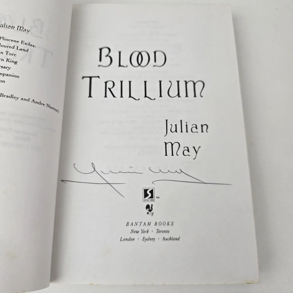 Julian May Blood Trillium Uncorrected‎ Proof, 1992, SIGNED Bantam Books